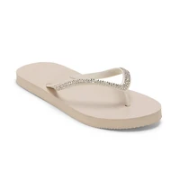 Mixit Womens Rhinestone Flip-Flops