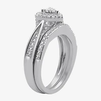(I, I2) Womens 1/5 CT. Lab Grown White Diamond Sterling Silver Heart Bridal Set