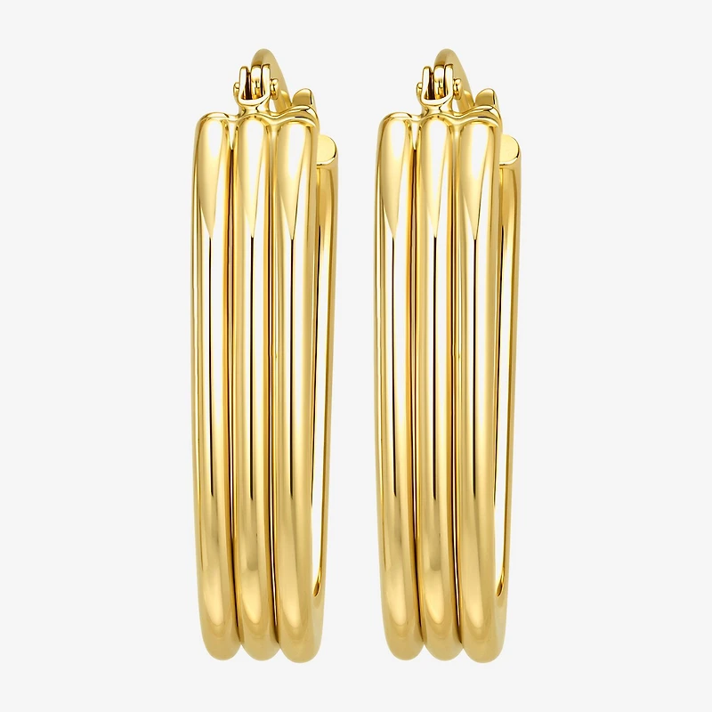 Gold Addiction Womens 10K Gold 23.5mm Hoop Earrings