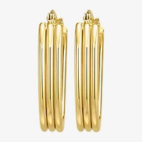 Gold Addiction Womens 10K Gold 23.5mm Hoop Earrings