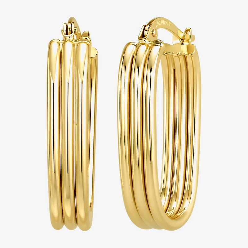 Gold Addiction Womens 10K Gold 23.5mm Hoop Earrings