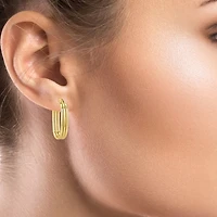 Gold Addiction Womens 10K Gold 23.5mm Hoop Earrings