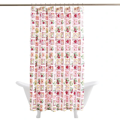 Home Expressions Stamps & Berries Shower Curtain