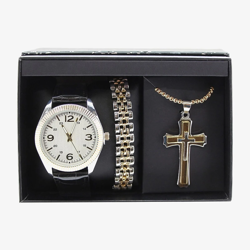 Mens Black 3-pc. Watch Boxed Set Mac7158jc
