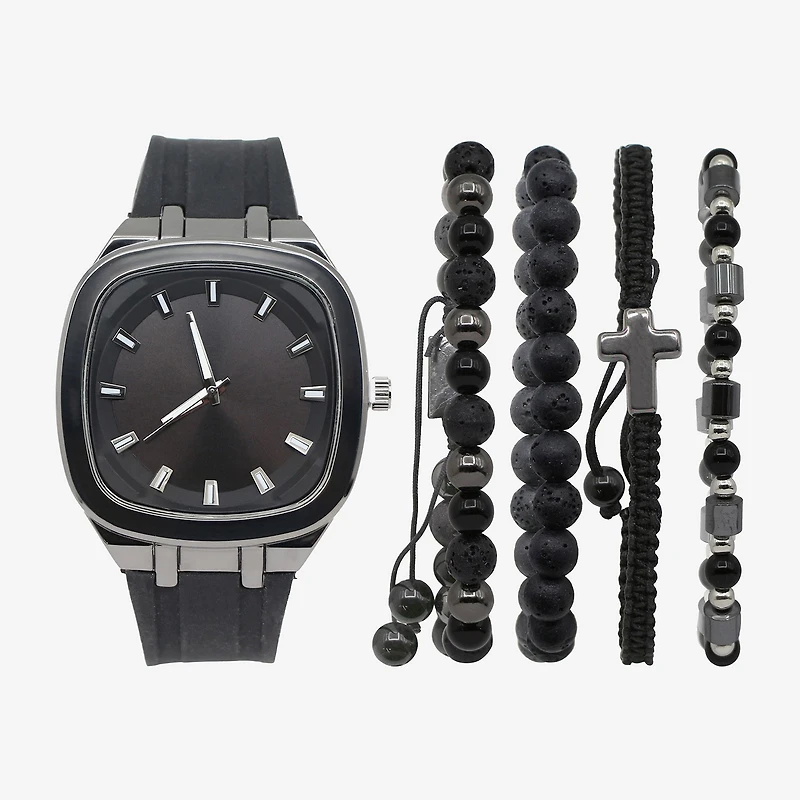 Mens Black 5-pc. Watch Boxed Set Mac7162jc