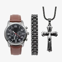 Mens Brown 3-pc. Watch Boxed Set Mac7160jc