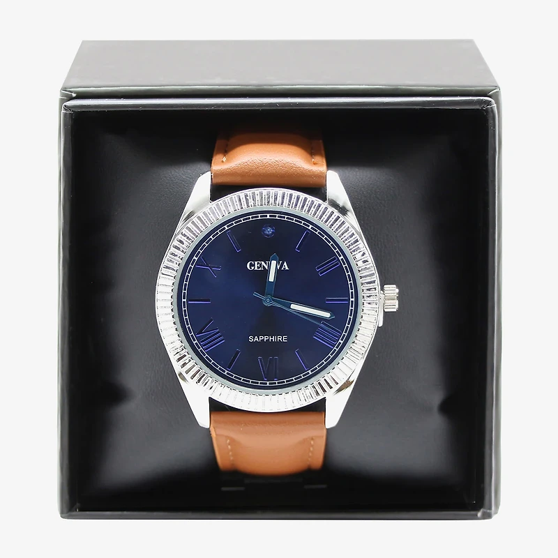 Geneva Mens Clear Strap Watch Mac5176jc