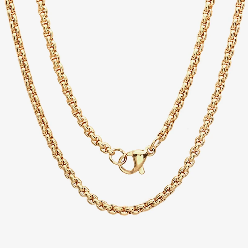 Steeltime Mens 18K Gold over Stainless Steel Cruifix Cross Pendant Necklace