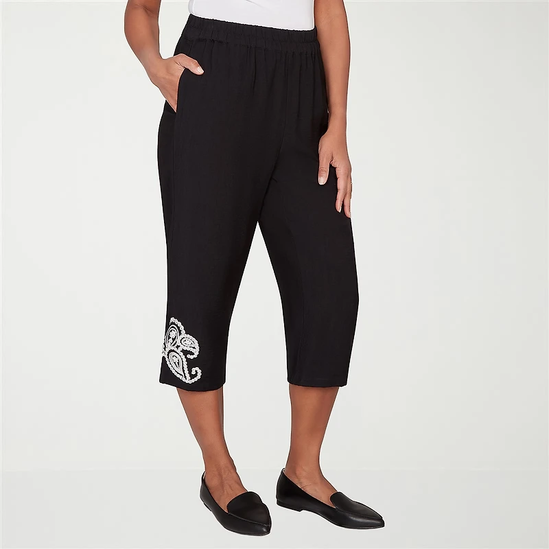 Alfred Dunner Crowd Pleaser Womens Straight Capri Pant