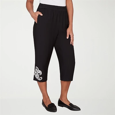 Alfred Dunner Crowd Pleaser Womens Straight Capri Pant