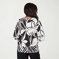 Alfred Dunner Crowd Pleaser Womens V Neck 3/4 Sleeve T-Shirt