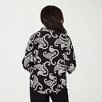 Alfred Dunner Crowd Pleaser Womens 3/4 Sleeve Embroidered Blouse