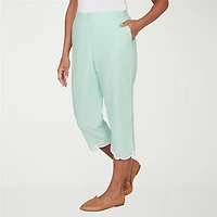 Alfred Dunner Caribbean Blues Womens Misses Short Straight Capri Pant