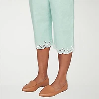 Alfred Dunner Caribbean Blues Womens Misses Short Straight Capri Pant