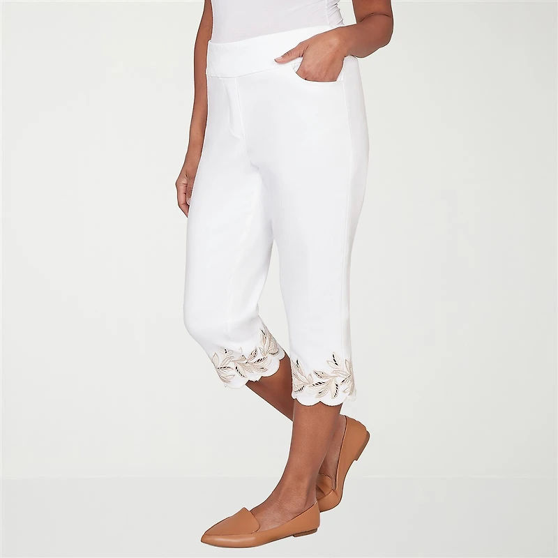 Alfred Dunner Natural Wonder Womens Straight Capri Pant