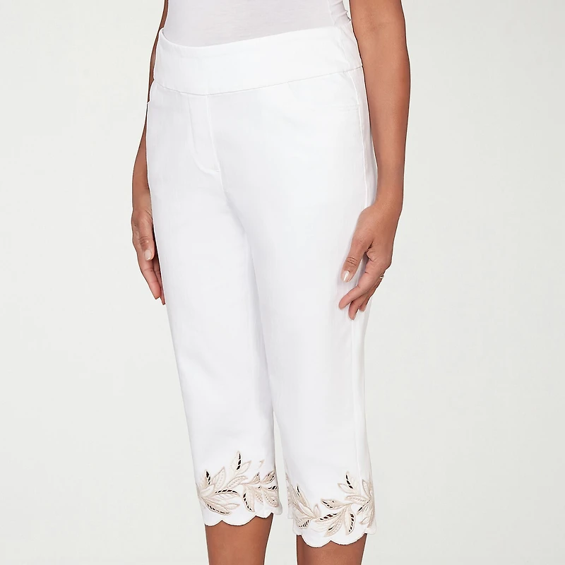Alfred Dunner Natural Wonder Womens Straight Capri Pant