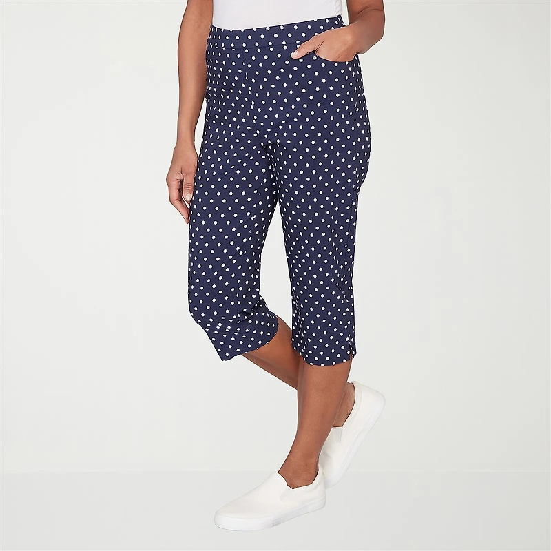 Alfred Dunner Port Side Womens Straight Capri Pant