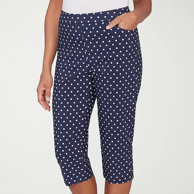 Alfred Dunner Port Side Womens Straight Capri Pant