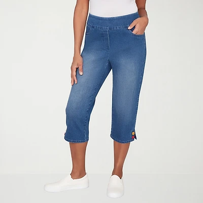 Alfred Dunner Port Side Womens Straight Capri Pant