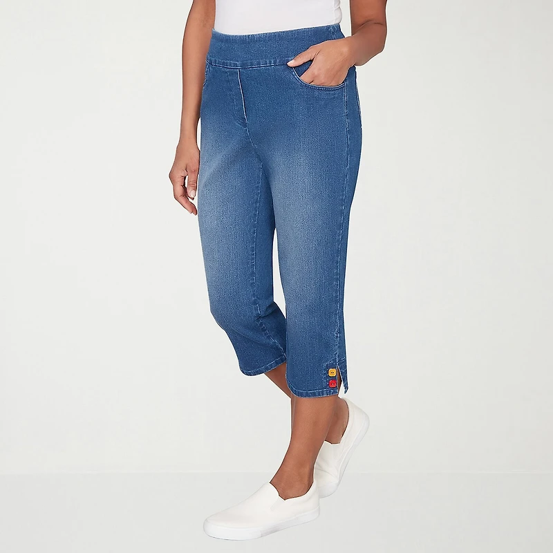 Alfred Dunner Port Side Womens Straight Capri Pant