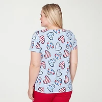 Alfred Dunner Lady Liberty Womens Crew Neck Short Sleeve T-Shirt