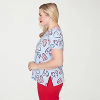 Alfred Dunner Lady Liberty Womens Crew Neck Short Sleeve T-Shirt
