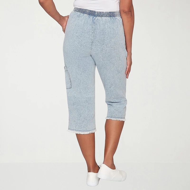 Alfred Dunner Out Of The Blue Womens Straight Capri Pant