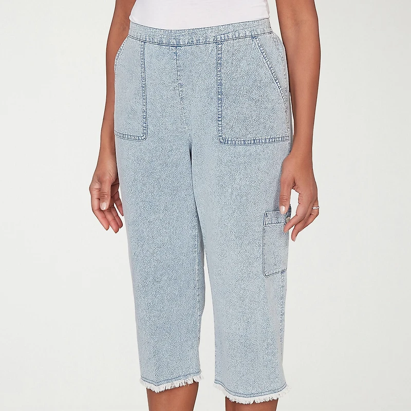 Alfred Dunner Out Of The Blue Womens Straight Capri Pant