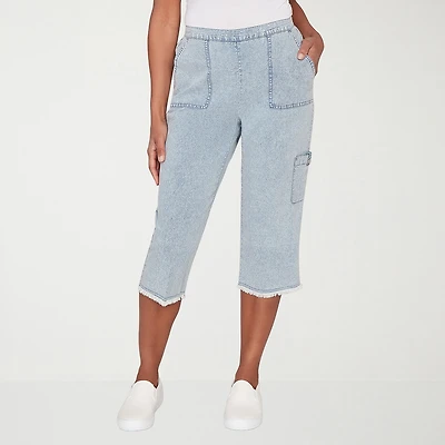 Alfred Dunner Out Of The Blue Womens Straight Capri Pant