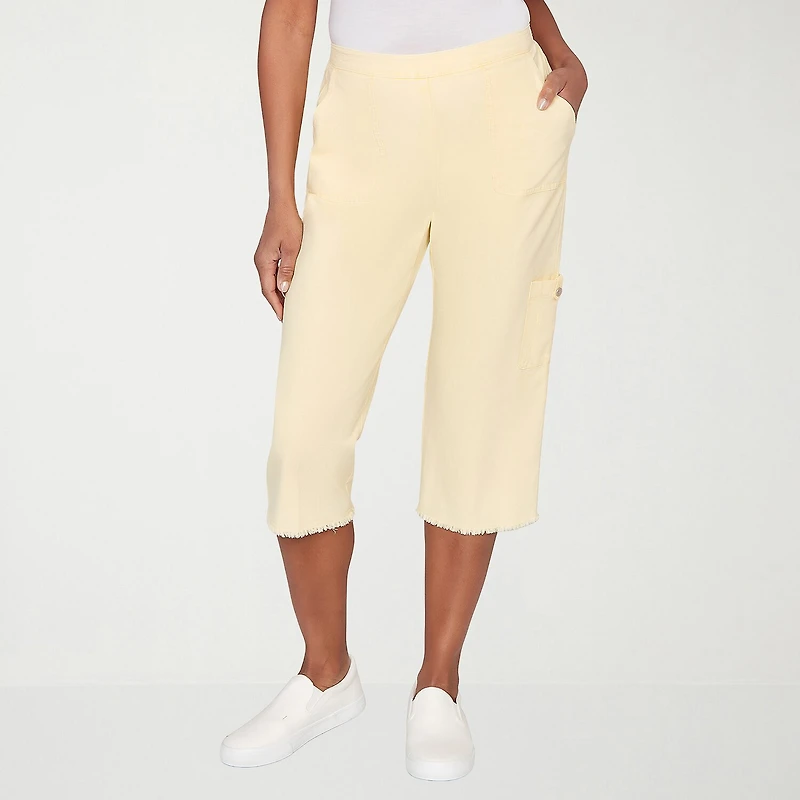 Alfred Dunner Out Of The Blue Womens Straight Capri Pant