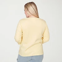 Alfred Dunner Out Of The Blue Womens Crew Neck 3/4 Sleeve T-Shirt