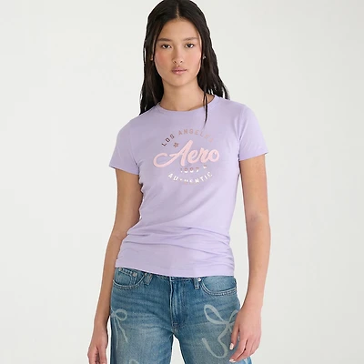 AEROPOSTALE Womens Juniors Crew Neck Short Sleeve Regular Fit Graphic T-Shirt