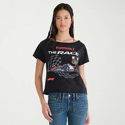 AEROPOSTALE Womens Juniors Boat Neck Short Sleeve Regular Fit Graphic T-Shirt