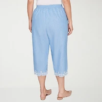 Alfred Dunner Caribbean Blues Womens Plus Straight Capri Pant