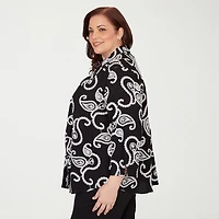 Alfred Dunner Crowd Pleaser Womens Plus 3/4 Sleeve Layered Top