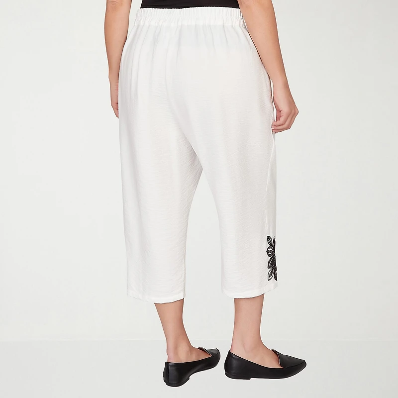Alfred Dunner Crowd Pleaser Womens Plus Straight Capri Pant