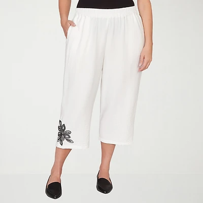 Alfred Dunner Crowd Pleaser Womens Plus Straight Capri Pant