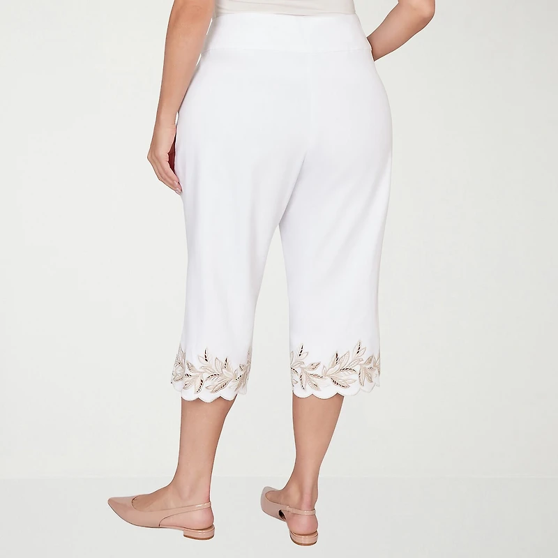 Alfred Dunner Natural Wonder Womens Plus Straight Capri Pant