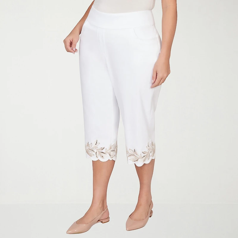 Alfred Dunner Natural Wonder Womens Plus Straight Capri Pant