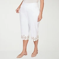 Alfred Dunner Natural Wonder Womens Plus Straight Capri Pant
