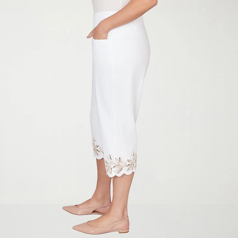 Alfred Dunner Natural Wonder Womens Plus Straight Capri Pant