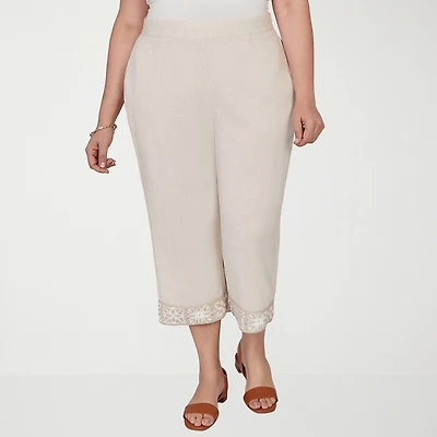 Alfred Dunner Natural Wonder Womens Plus Straight Capri Pant