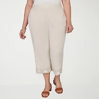 Alfred Dunner Natural Wonder Womens Plus Straight Mid Rise Capri Pant