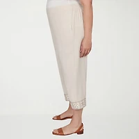 Alfred Dunner Natural Wonder Womens Plus Straight Mid Rise Capri Pant