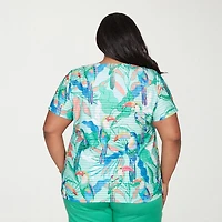 Alfred Dunner Resort Living Womens Plus Short Sleeve T-Shirt