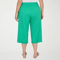 Alfred Dunner Resort Living Womens Wide Leg Capri Pant