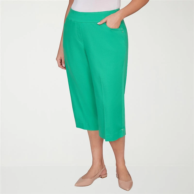 Alfred Dunner Resort Living Womens Wide Leg Capri Pant