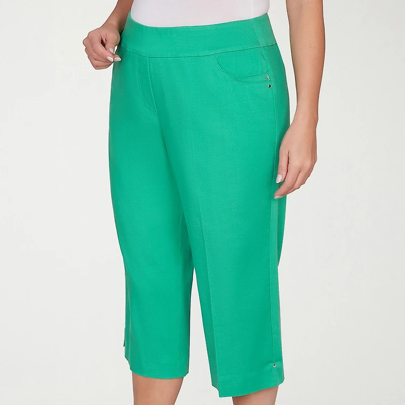 Alfred Dunner Resort Living Womens Wide Leg Capri Pant