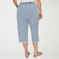 Alfred Dunner Out Of The Blue Womens Plus Straight Capri Pant