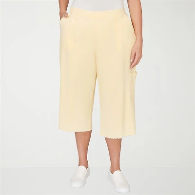 Alfred Dunner Out Of The Blue Womens Plus Straight Capri Pant